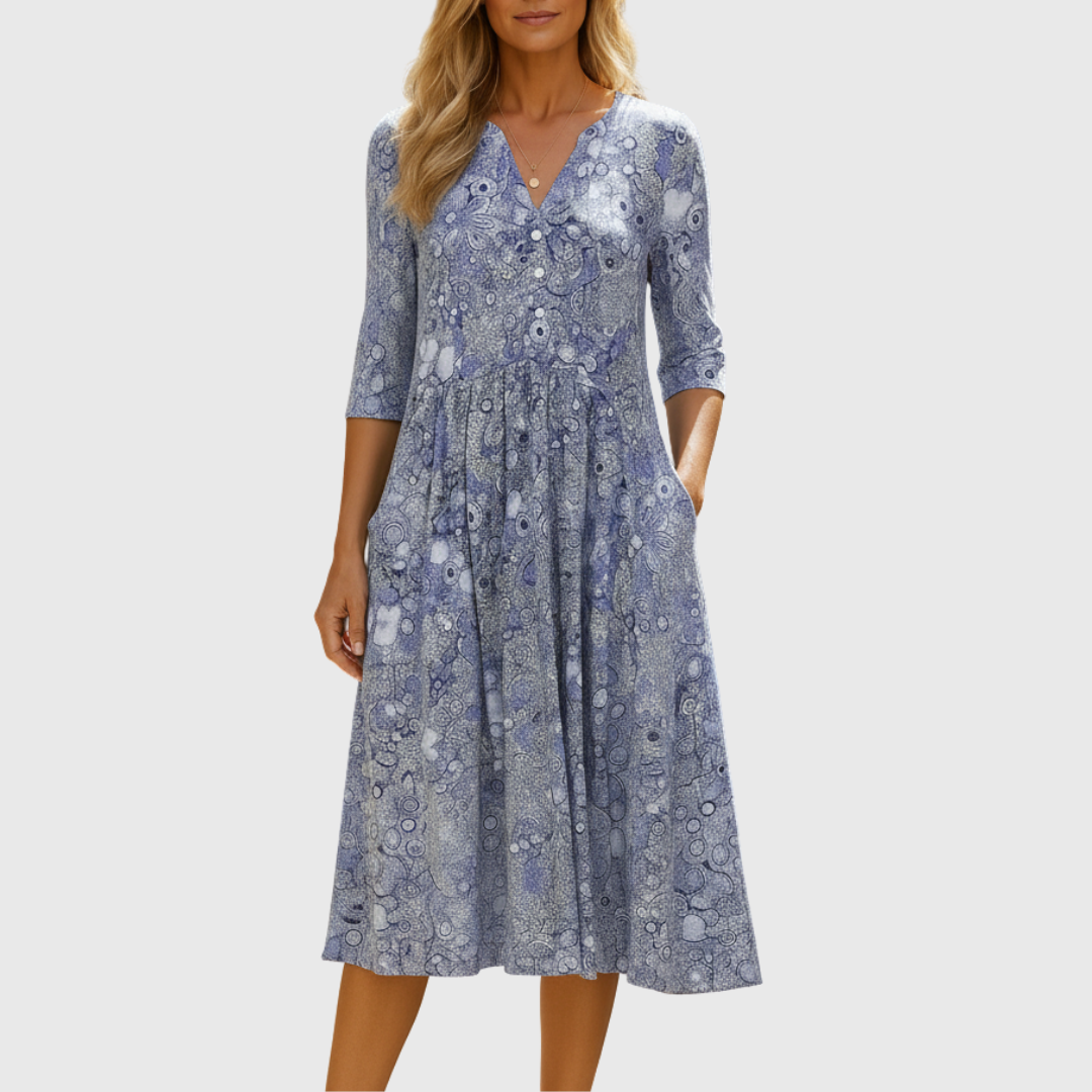 Harlow | Graciøs V-hals Eleganse Midi-kjole