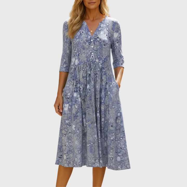 Harlow | Graciøs V-hals Eleganse Midi-kjole