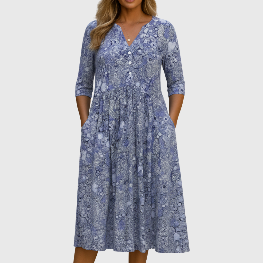 Harlow | Graciøs V-hals Eleganse Midi-kjole