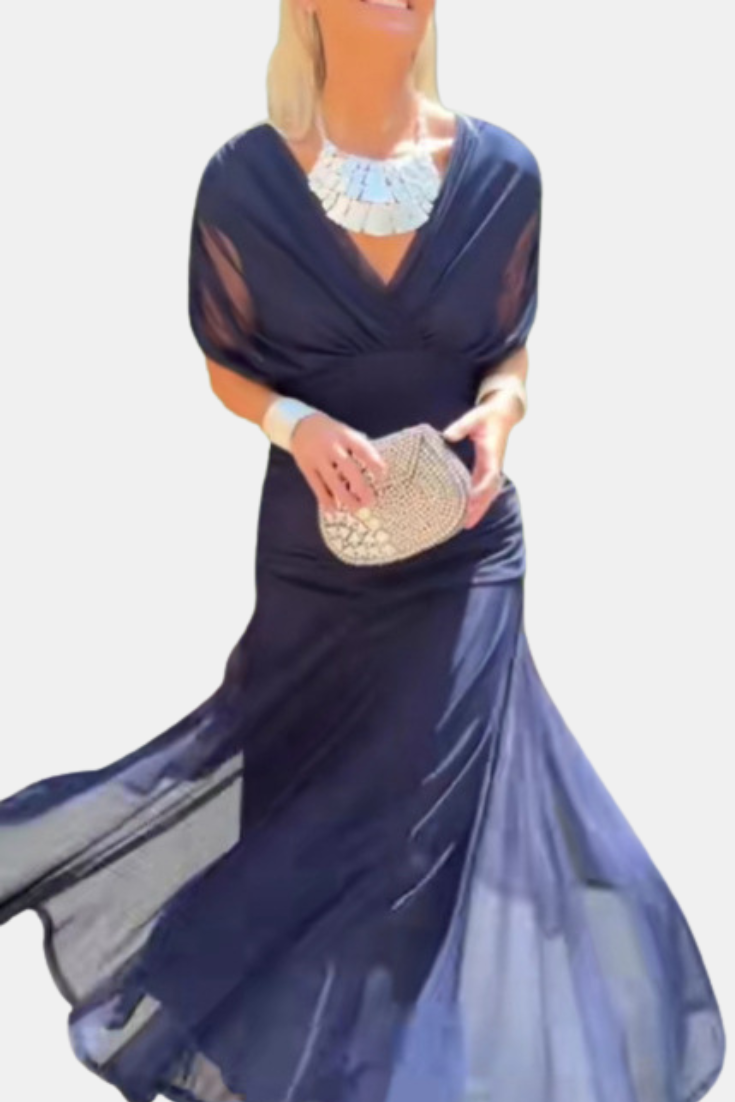 Camille - Lang flydende chiffonkjole